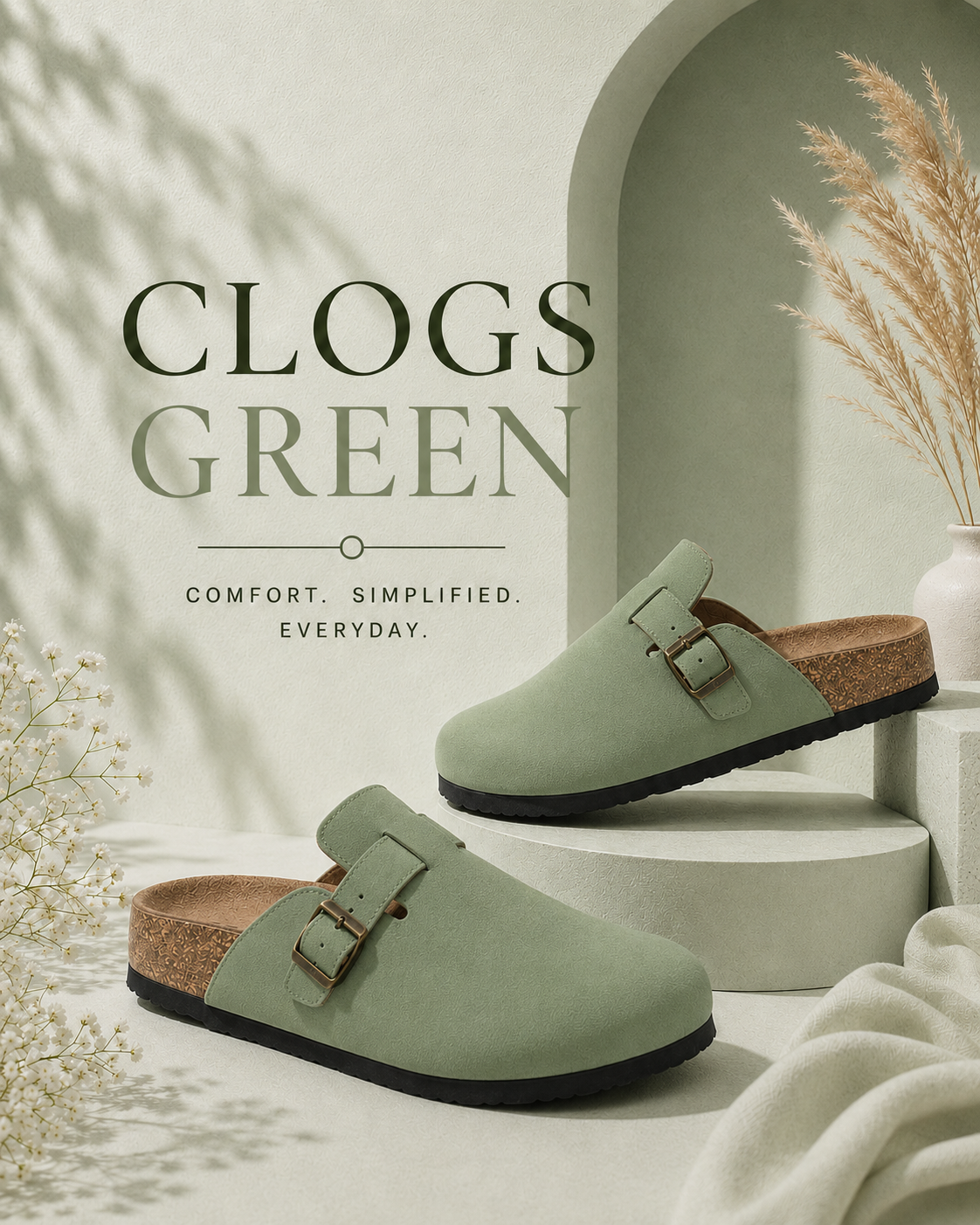 Men Clogs Green